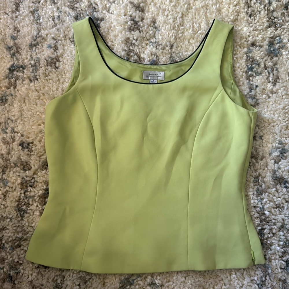 Tahari lime green suit top